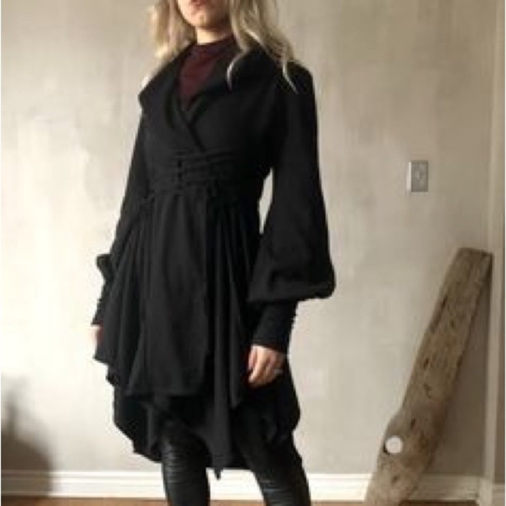Nuit Clothing Tournure Jacket in Cotton Fleece w/ Bishop Sleeves